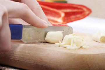 Chopping vegetables