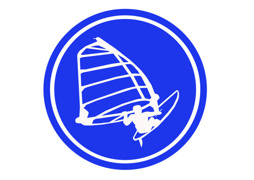 blue wind surfing sign