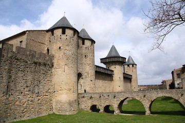Fototapeta na wymiar Fameux chateau de Carcassonne