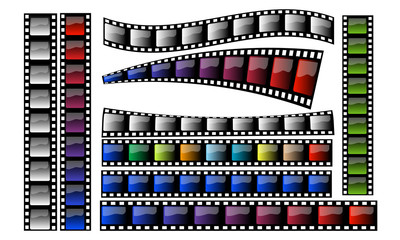 Obraz premium Filmstrips-Real cutouts show object behind