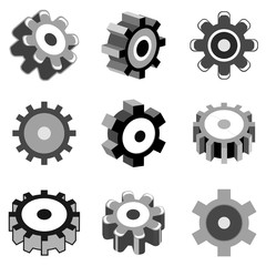 gear wheel icons vector