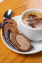 cup of coffee with dessert