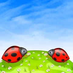 Poster Lieveheersbeestjes paar Rood © Visual Generation