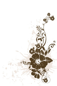 Abstract floral silhouette, element for design.