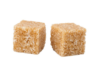 brown sugar cubes isolated