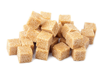 brown sugar cubes isolated