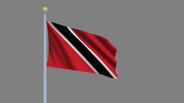 Flag of Trinidad and Tobago with alpha matte for easy isolation