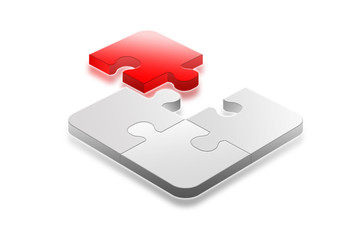 Red and white success jigsaw puzzle