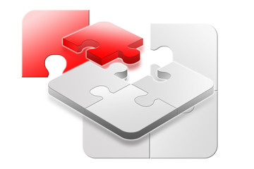 Red success 3d jigsaw puzzle
