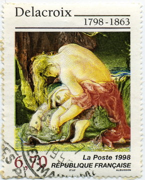 Timbre postal 1998. Delacroix. 1798-1863.  France.