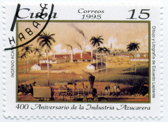 Cuba. Industrie sucrière. timbre postal 1995.