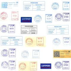 German post ( Deutsch Post ); postmarks and label background
