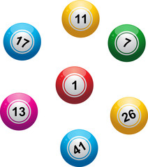 bingo balls on white