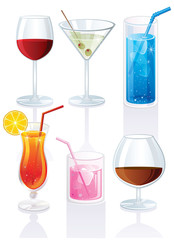 Set of vector cocktails