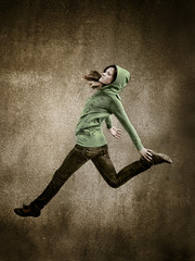 Fototapeta na wymiar girl jumping