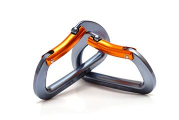 two carabiners linked together
