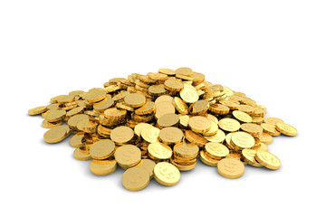 Heaps of money. Hi-res 3d rendering.