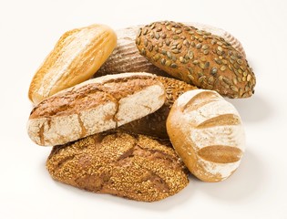 Various types of bread