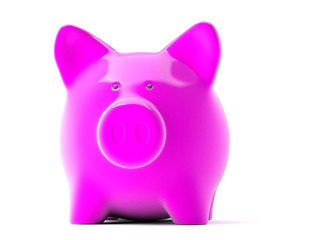 piggybank pink isolated 4