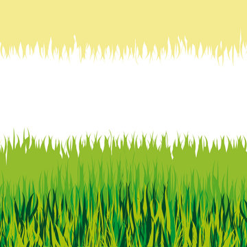 Vintage background with border of grass.