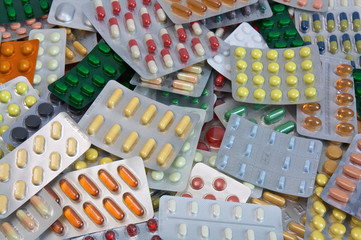 Obraz premium Tablettenblister Haufen