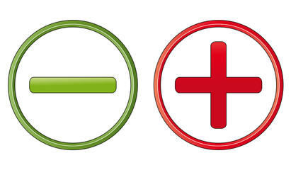 Obraz premium Positive and negative symbols