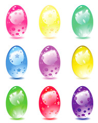 Setof  colorful glossy Easter eggs