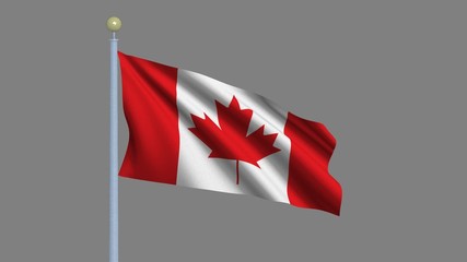 Flag of Canada with alpha matte for easy isolation