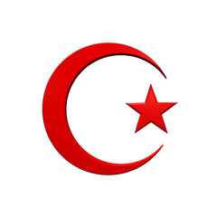 Islamic crescent religious sign on the white. © Piotr Pawinski