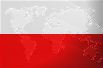 Flag of Poland metallic map