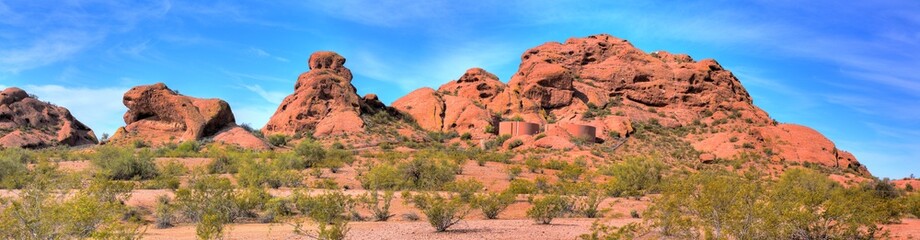 Desert Mountains and Water Tanks Panorama