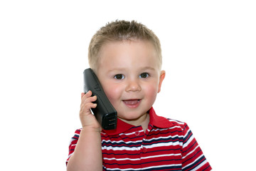 toddler on the phone