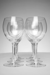 Still-life with empty glasses over white background_2