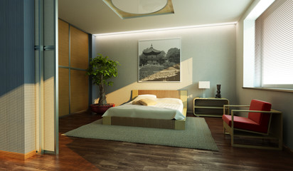 japan style bedroom interior