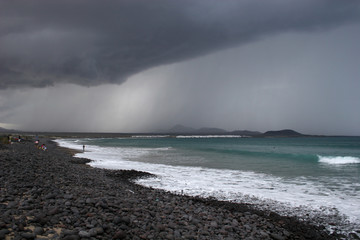 storm over beach