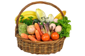 un panier de légumes frais.