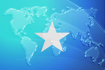 Fototapeta na wymiar Flag of Somalia metallic map