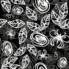 Arrière-plan transparent fleur - illustration noir et blanc