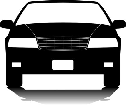 recommend clip art: American sedan silhouette. Vector design element.
