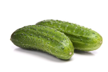 Cucumbers isolated on white.