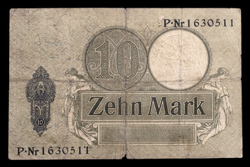 Bank note of Keiser Germany. 1906. Reverse.