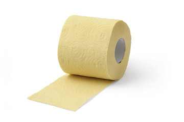 roll of yellow toilet paper