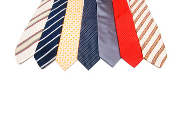 Neck ties isolated on the white background