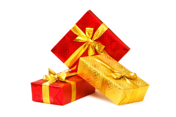 Gift boxes isolated on the white background