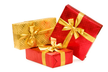 Gift boxes isolated on the white background