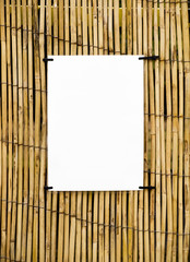 Bamboo cane background with clear space for notices