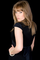 Shot of a Pretty Brunette Looking over her Shoulder