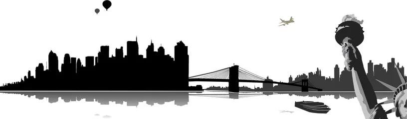 Photo sur Plexiglas Doodle Vecteur d& 39 horizon de New York
