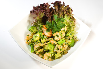 Salad with shrimp and avocado