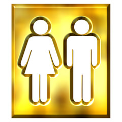 3D Golden Unisex Sign